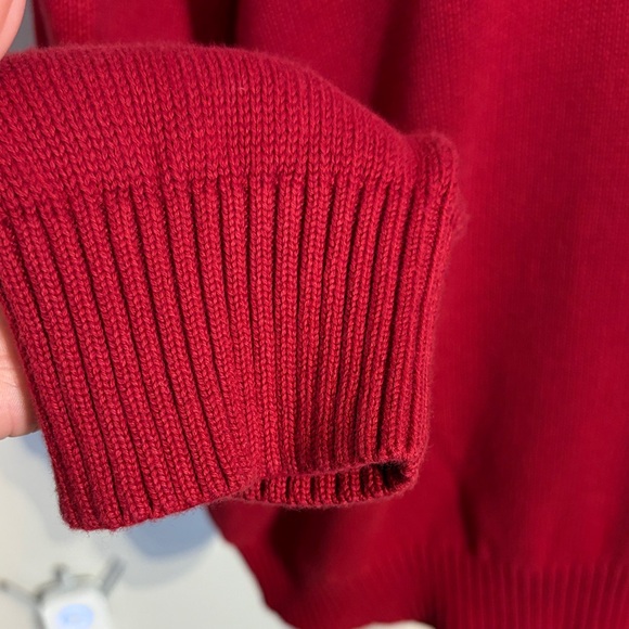 Hudson North Cotton V-Neck Sweater in Red with White Trim NWT Size XXL - Picture 4 of 9